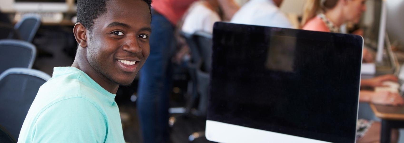 Student on Computer